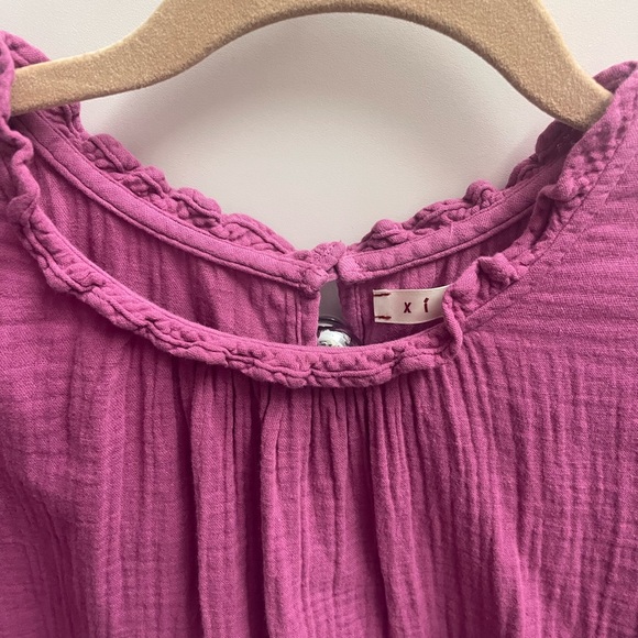 XiRENA Tops Xirena Magentapink Long Sleeve Gauze Blouse Poshmark